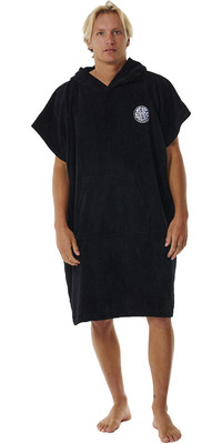 2024 Rip Curl Mens Logo Hooded Towel Changing Robe / Poncho 00GMTO - Noir